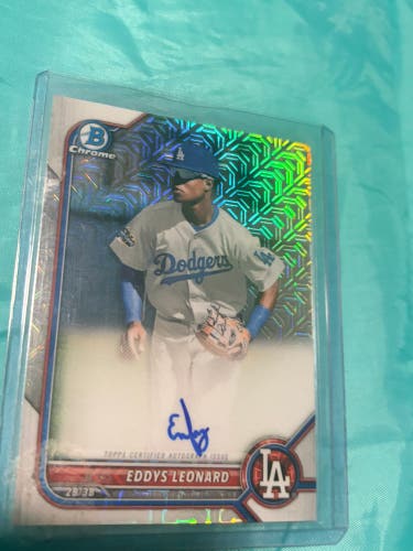 Eddys Leonard Autographed topps certified prospect card
