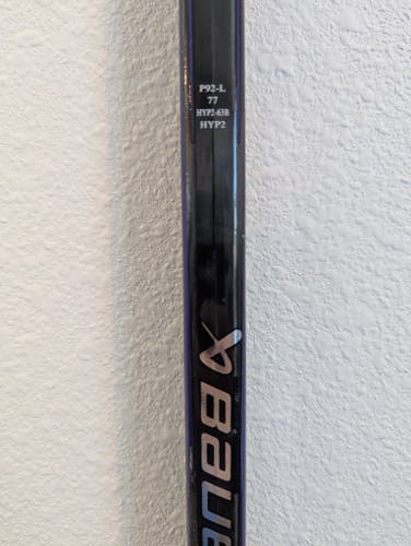 Bauer VAPOR HYPERLITE 2 Hockey Stick LEFT P92 CURVE 77 flex Senior D1 Pro Stock - Custom Purple
