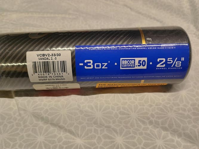 2022 Victus Vandal 2 Hybrid BBCOR Certified Bat (-3) 30 oz 33" (New)