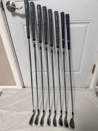 Men's 2014 Titleist 714 AP1 RH Iron Set Stiff Flex (8 Clubs) #4 - #9, PW, GW Steel Shaft