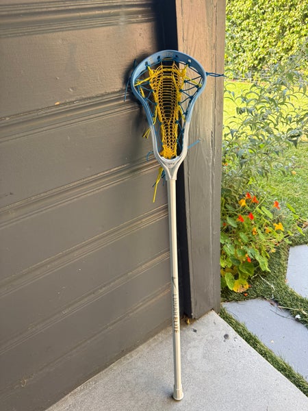 STX Crux dyed blue, strung with Armor Mesh Valkyrie mesh on a Nike Lunar Elite Shaft