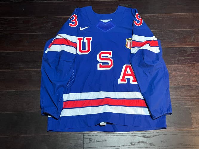 Team USA Nike Swift Game Worn Francisco USNDTP Blue hockey Nike Jersey size 56
