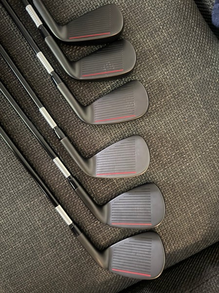 Men's All Black Left Hand Stix golf Iron Set Stiff Flex Steel Shaft (Used)