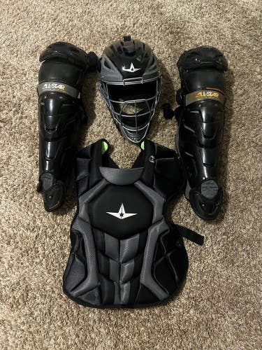 Black/Gray All Star System 7 Axis Catcher's Set (like new)
