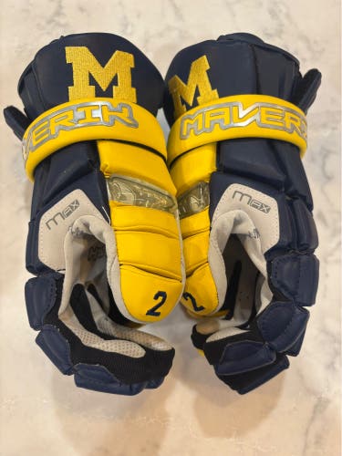 Michigan Maverik Max Lacrosse Gloves (New)