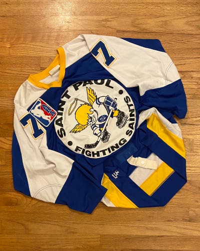 Vintage game worn St. Paul Fighting Saints hockey jersey