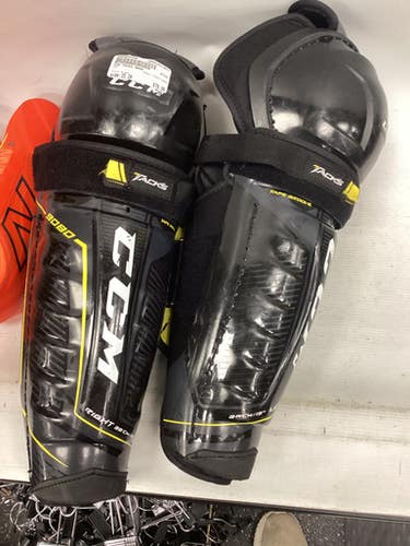 Used CCM TACKS 9080 Senior Shin Guards Black 15" 11851-S000045498