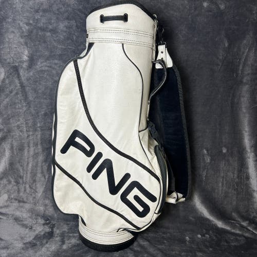 Rare PING Staff Bag Vintage 80s White Pebble Grain USA Made Karsten Phoenix AZ