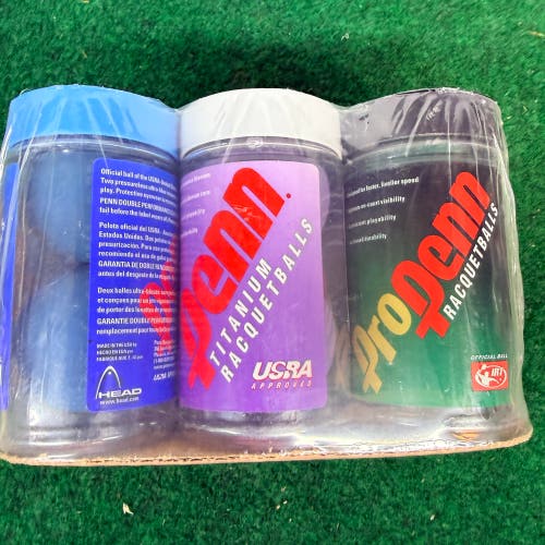 Penn VARIETY 6 New 2pk Tubes 12 Racquetball Balls Titanium, ProPenn USRA IRT