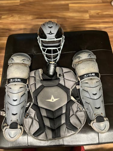 Gray/Black All Star System 7 Axis Catcher's Set (Used)