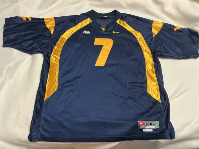 Blue WVU Mountaineers Football #7 XXL Men's Nike Jersey (Used)