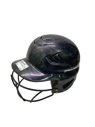 Used Rawlings BLACK HELMET W MASK Batting Helmet w/Mask Black MD 11347-S000267170