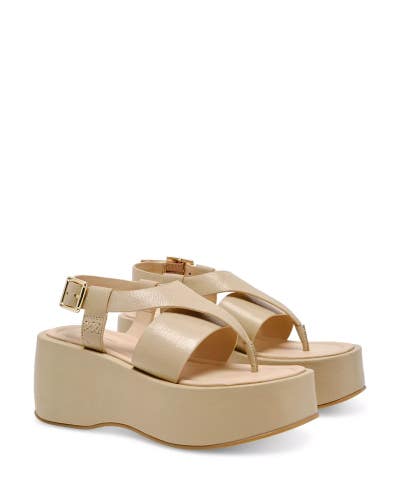 Free People Holt Sandals Women's US 11 Beige Adjustable Strap Platform ZOGG2493