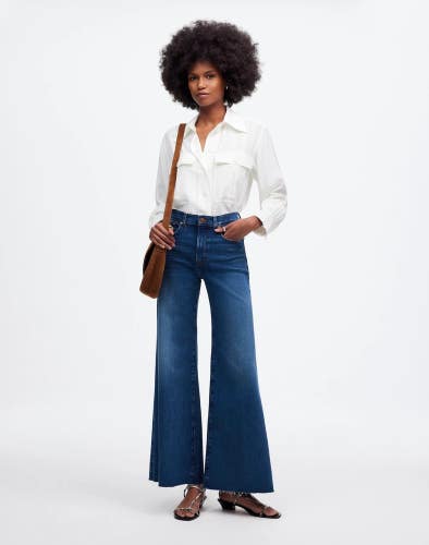 Madewell Jeans Womens 25 Blue Pelion Wash Denim Raw Hem Flared Leg Retro RED1370