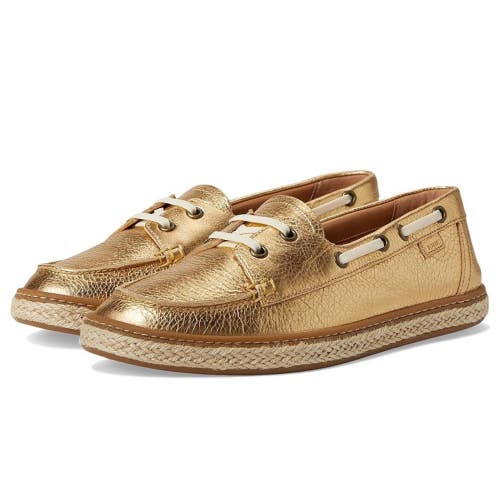 Vionic Bay Loafers Women's US 8 Gold Leather Arch Support Slip On Shoes ZOGG2481