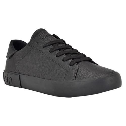 Calvin Klein Reon Sneaker Men's US 11.5 Black Faux Leather Casual Shoes RHS4750