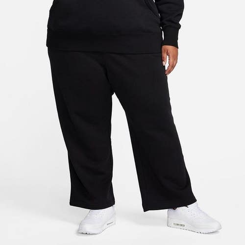 Nike Sportswear Club Fleece Sweatpants Womens 3X Black Mid-Rise Wide Leg FTS395