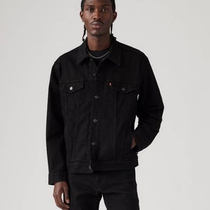 Levi's Trucker Jacket Men's 4XL Tall Black Denim Midweight Long Sleeve JAX1177