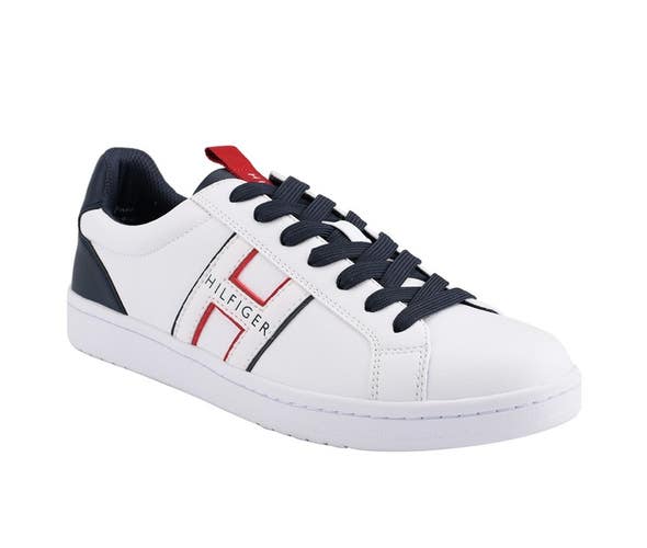 Tommy Hilfiger Lewly Sneakers Men's 11 White Faux Leather Low Top Shoes JZZ1285
