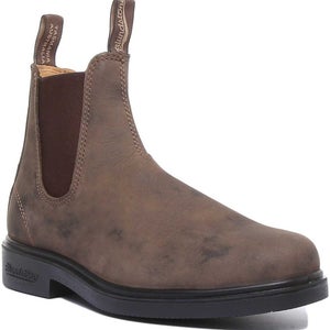 Blundstone 1306 Boots Mens US 6.5 Rustic Brown Leather Round Toe Chelsea HTAT708