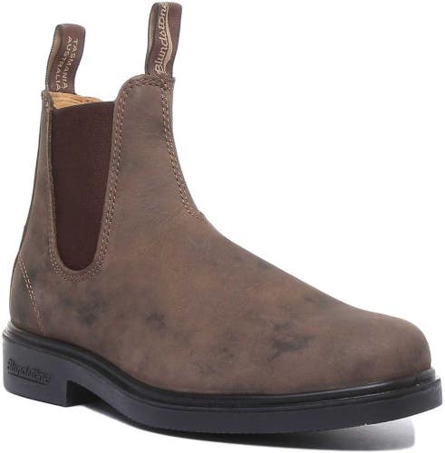Blundstone 1306 Boots Mens US 6.5 Rustic Brown Leather Round Toe Chelsea HTAT708