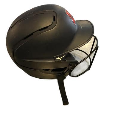 Used Mizuno B6 Baseball Batting Helmet w/Mask Navy Blue S/M 11730-S000070796