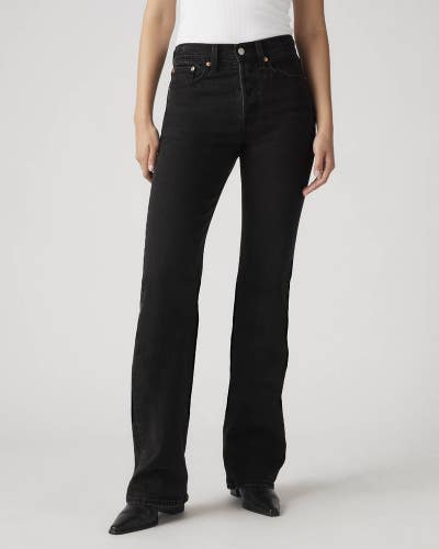Levi's Wedgie Jeans Women's 31x32 Black Denim Bootcut Leg Button Fly JAX1166