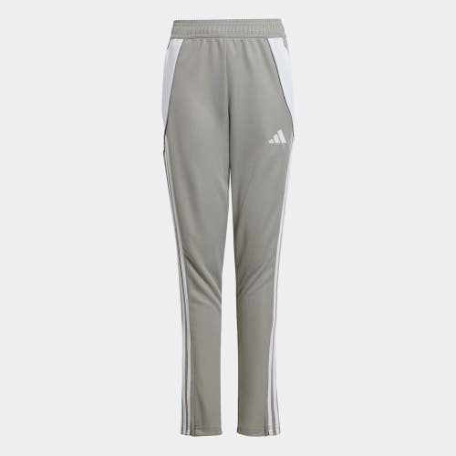 Adidas Tiro 24 Training Pants Boys M Gray White 3-Stripes Straight Leg DSGL945