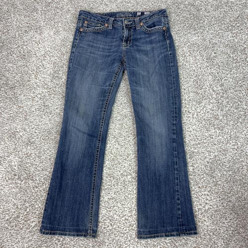 Miss Me Jeans Womens 31 Blue Bootcut Stretch Denim Western Casual Whipstitch