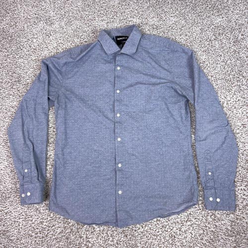 Bonobos Shirt Mens LT Blue Polka Dot Long Sleeve Chambray Slim Fit Casual Top
