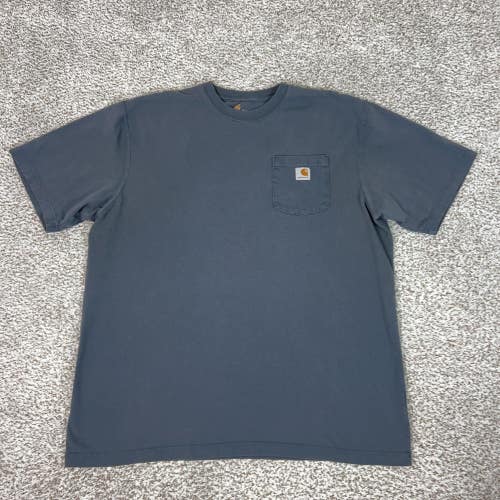 Carhartt Shirt Mens XLT Blue K87 Original Fit Pocket Workwear Short Sleeve Tee T