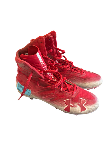 Used Under Armour Adult FB Cleats Red Senior 10 11682-S000130170