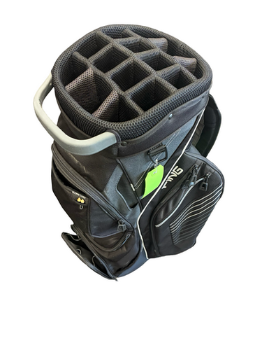 Used Ping TRAVERSE 14 WAY CART BAG Mens Cart Bag Black 11682-S000130241