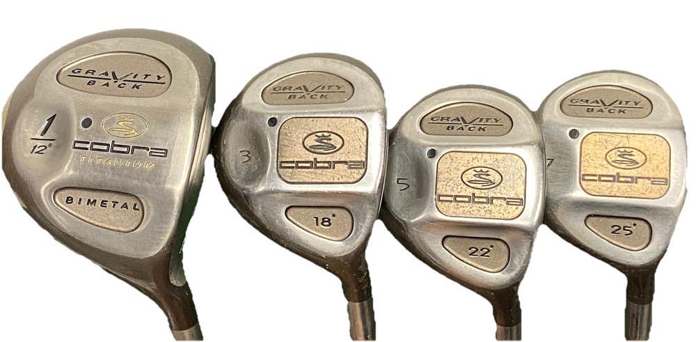 Cobra Gravity Back Wood Set 12* Driver, 3W, 5W, 7W RH Ladies Graphite New Grips