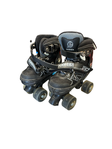 Used OUSHEN Child Roller Quad Skates Black Adjustable 11682-S000130467