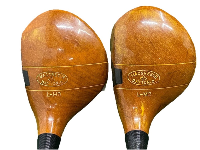 MacGregor L-M3 Fancy Face Dayton Driver & Brassie Wood Set Pyratone RH HCs SWEET