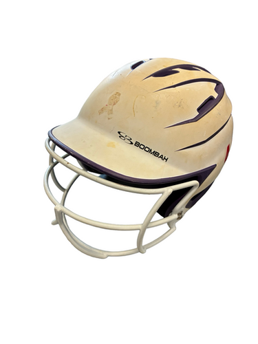 Used BoomBah BOOMBAH HELMET Batting Helmet w/Mask White MD 11682-S000130522