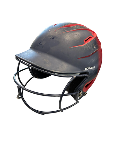 Used BoomBah BOOMBAH HELMET Batting Helmet w/Mask Navy Blue LG 11682-S000130521