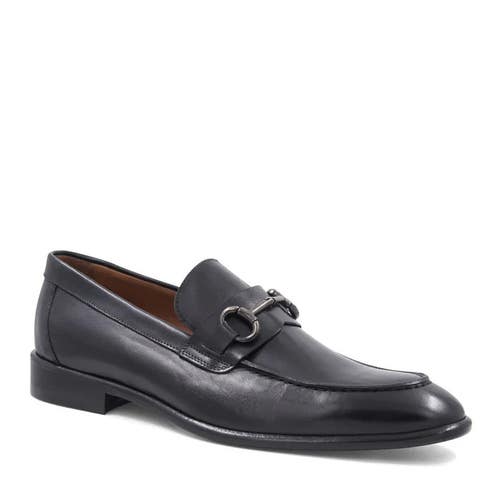Bruno Magli Alessandro Bit Loafer Men's US 9.5 Black Leather Almond Toe ZAP558