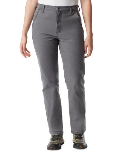 Bass Outdoor Ankle Pants Women's 14 Dark Gray High-Rise Slim Fit Pockets FTS386