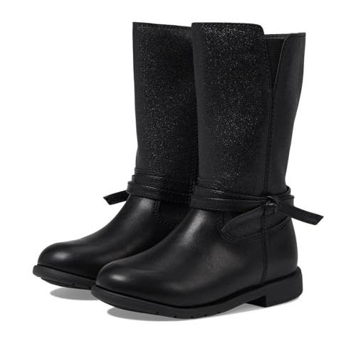 Stride Rite SR Jess Boots Toddler 10C M Black Side Zip Round Toe Mid-Calf NCZ312