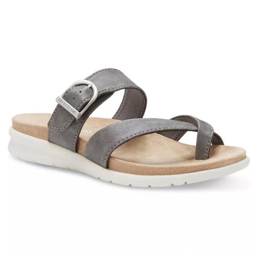Eastland Sienna Sandals Women's 9 M Gray Round Toe Comfort Slip On Slide NCZ328