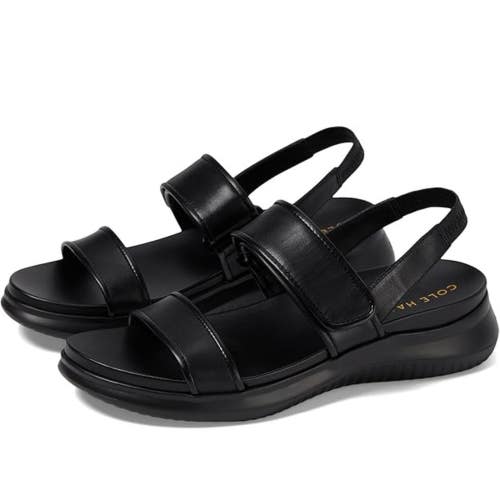Cole Haan Zerogrand Meritt Sandals Women's 8.5B Black Round Toe Slingback NCZ321
