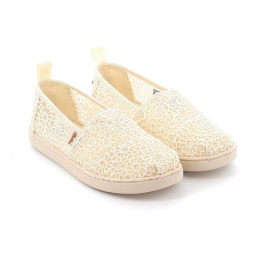 Toms Alpargata 10020616 Girls 5Y M Ivory Floral Slip On Espadrille Shoes NCZ323
