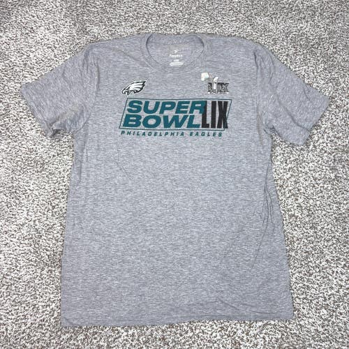 Philadelphia Eagles Shirt Mens Large Gray NFL Football Super Bowl LIX Roster