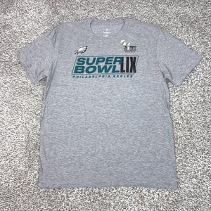 Philadelphia Eagles Shirt Mens Large Gray NFL Football Super Bowl LIX Roster