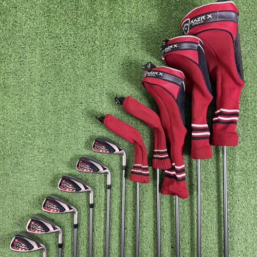 Callaway Razr X HL Black Golf Set Driver 5 7 Woods Hybrids Irons Womens Ladies