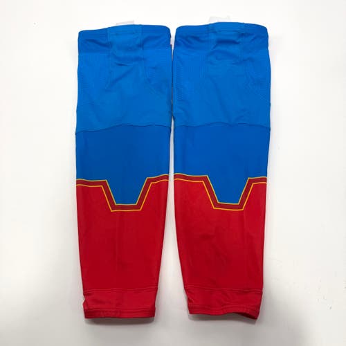 Used Once Superhero Chicago Steel Tidal Wave Hockey Socks - Large
