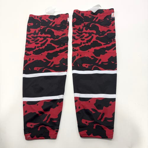 Used Once Red Camo Chicago Steel Tidal Wave Hockey Socks - Large