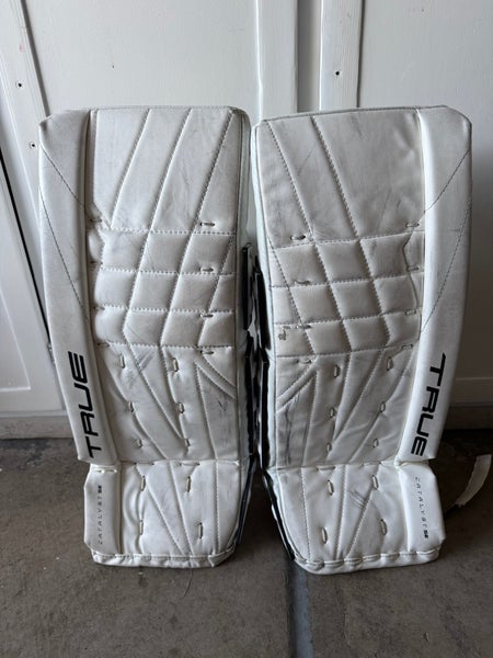 26" True Catalyst Goalie Leg Pads Inline Sliders Installed